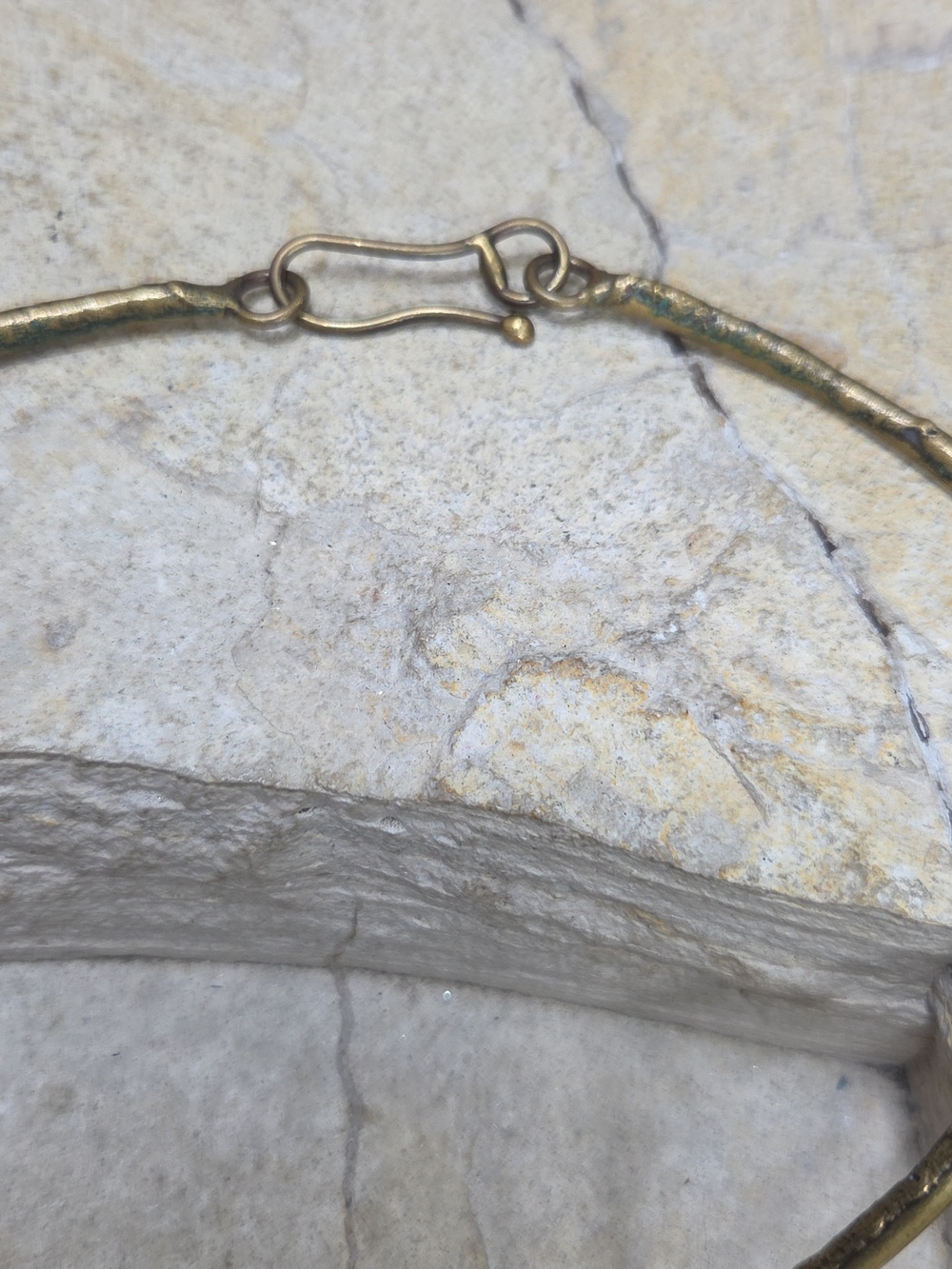 Brutalist Artisan Handmade Statement Necklace with Clear Raw Crystal Pendant - Picture 8 of 9